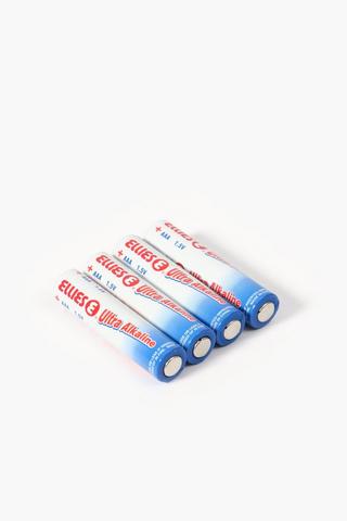 4 Pack Ellies Aaa Ultra Alkaline Batteries