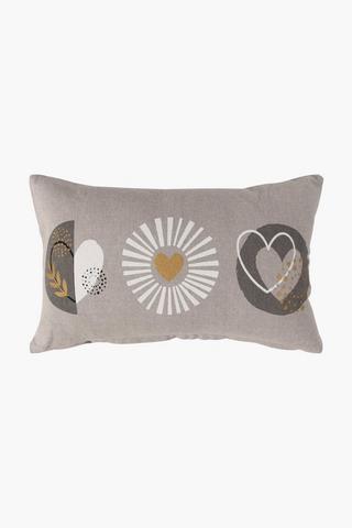 Triple Boho Heart Scatter Cushion, 30x50cm