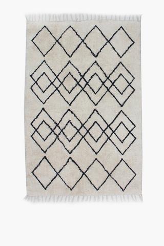 Shaggy Berber Geometric Rug, 160x230cm