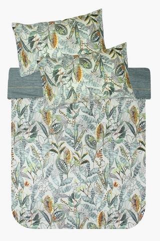 Microfibre Botanical Woven Duvet Cover Set