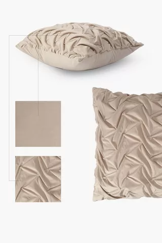 Pleated Velvet Scatter Cushion, 60x60cm