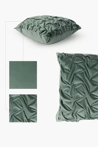 Pleated Velvet Scatter Cushion, 60x60cm