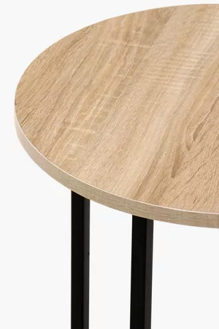 Metal And Wood Side Table