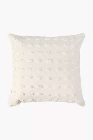 Textured Pom Pom Feather Scatter Cushion, 60x60cm