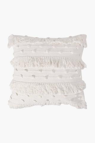 Textured Bubble Fringe Feather Scatter Cushion, 60x60cm
