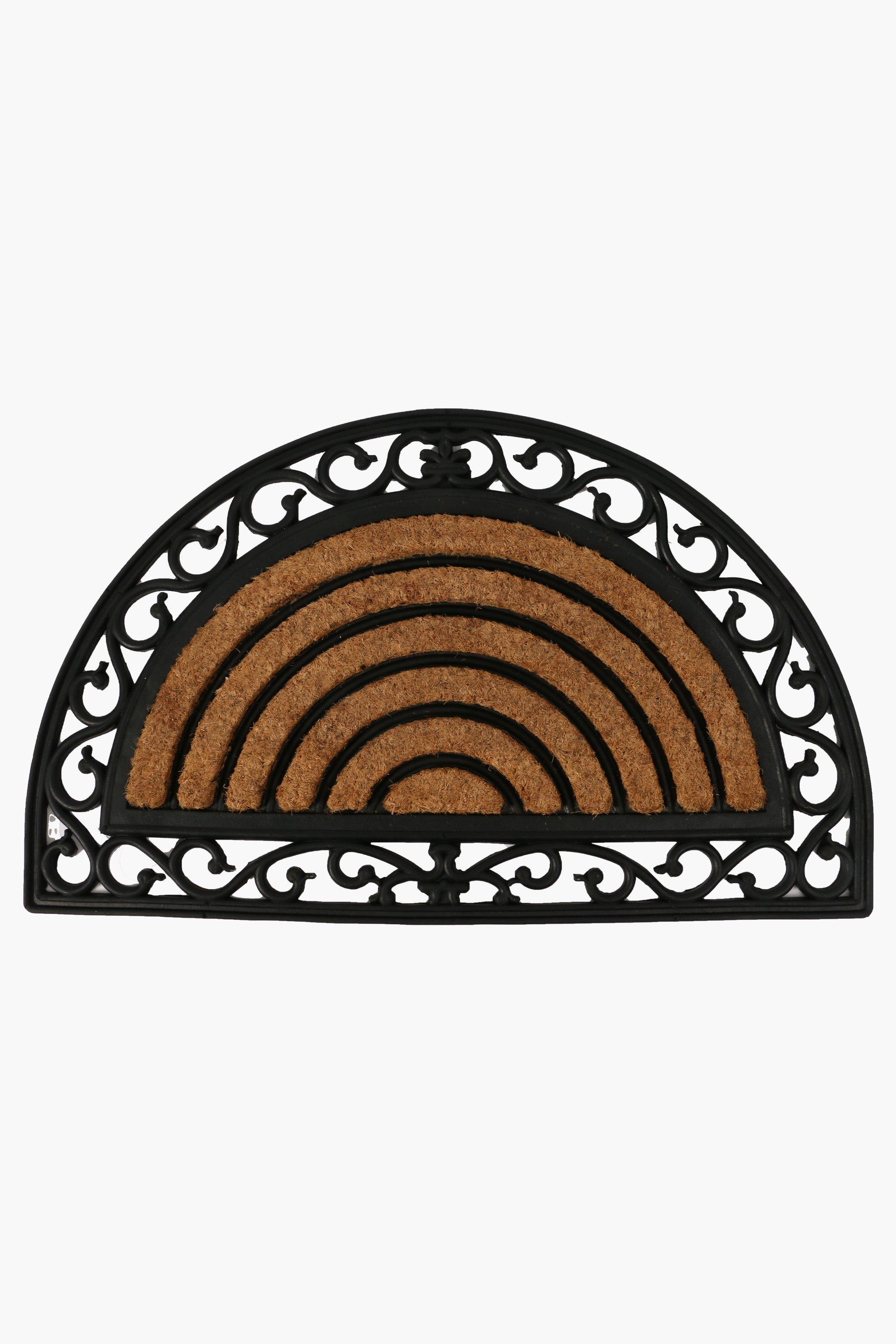 Coir And Rubber Half Moon Door Mat, 45x75cm