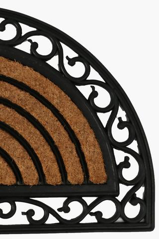 Coir And Rubber Half Moon Door Mat, 45x75cm