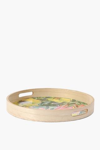 Sangria Round Wood Serving Tray