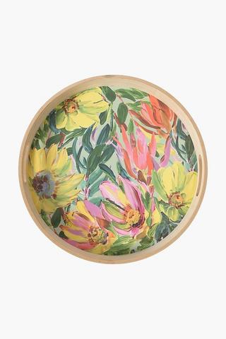 Sangria Round Wood Serving Tray