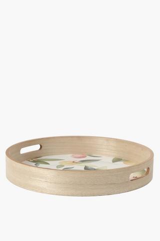 Siesta Round Wood Serving Tray