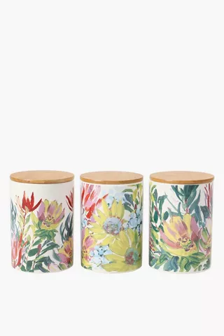 Set Of 3 Ceramic Sangria Canisters