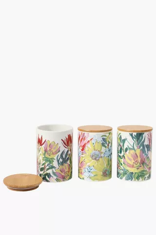 Set Of 3 Ceramic Sangria Canisters