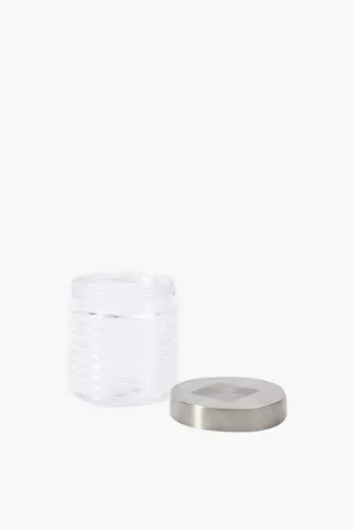 Ribbed Glass Jar, 700ml
