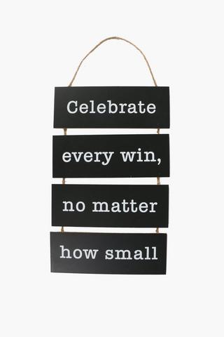 Celebrate Hanging Sign, 25x55cm