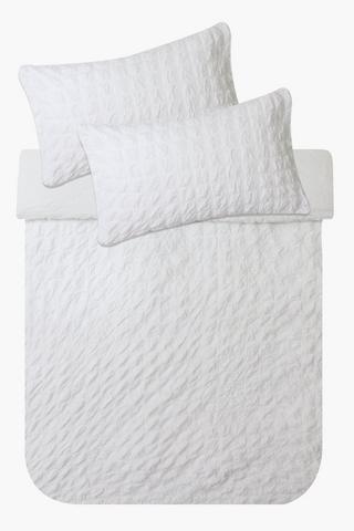 Cotton Seersucker Geometric Duvet Cover Set