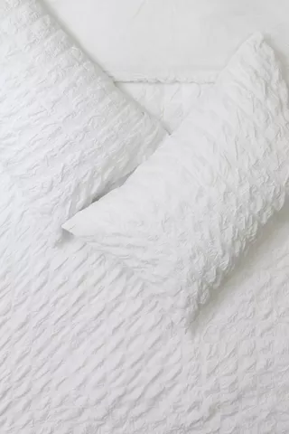 Cotton Seersucker Geometric Duvet Cover Set