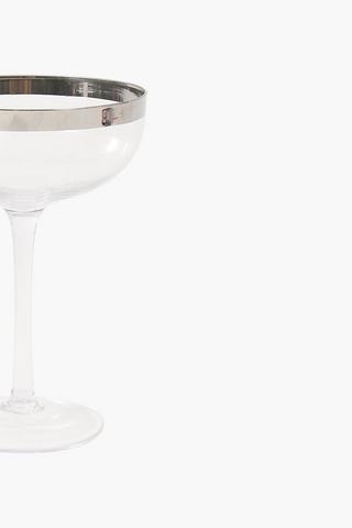 Metallic Rim Champagne Glass