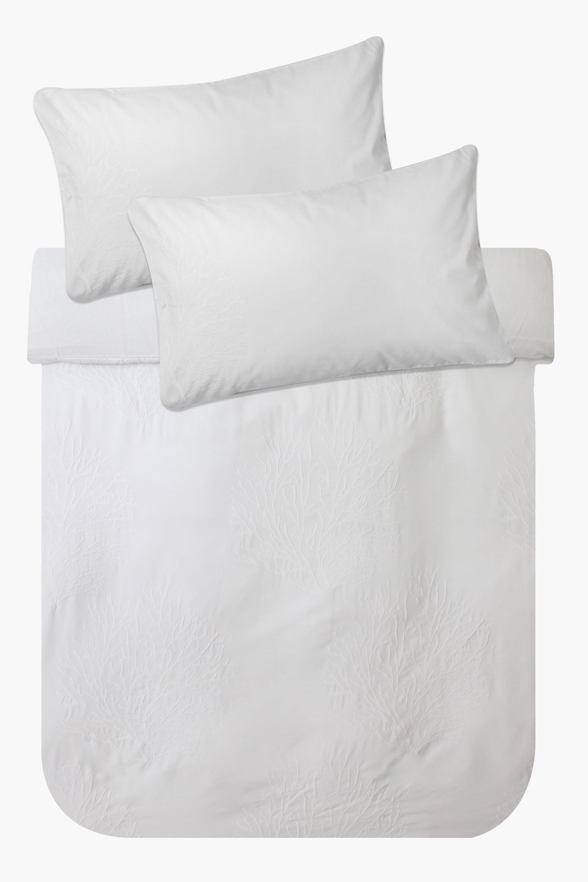 Cotton Embroidered Coral Duvet Cover Set