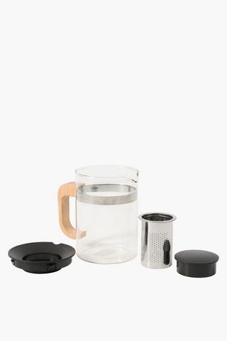Glass And Wood Tea Pot, 800ml