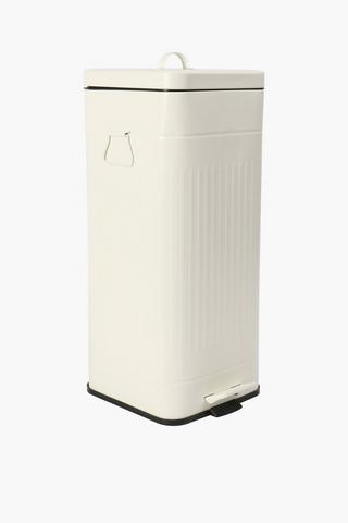 Metal Ribbed Dustbin, 30l