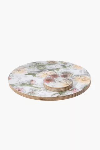 8 Piece Floral Cork Placemat And Coaster Set