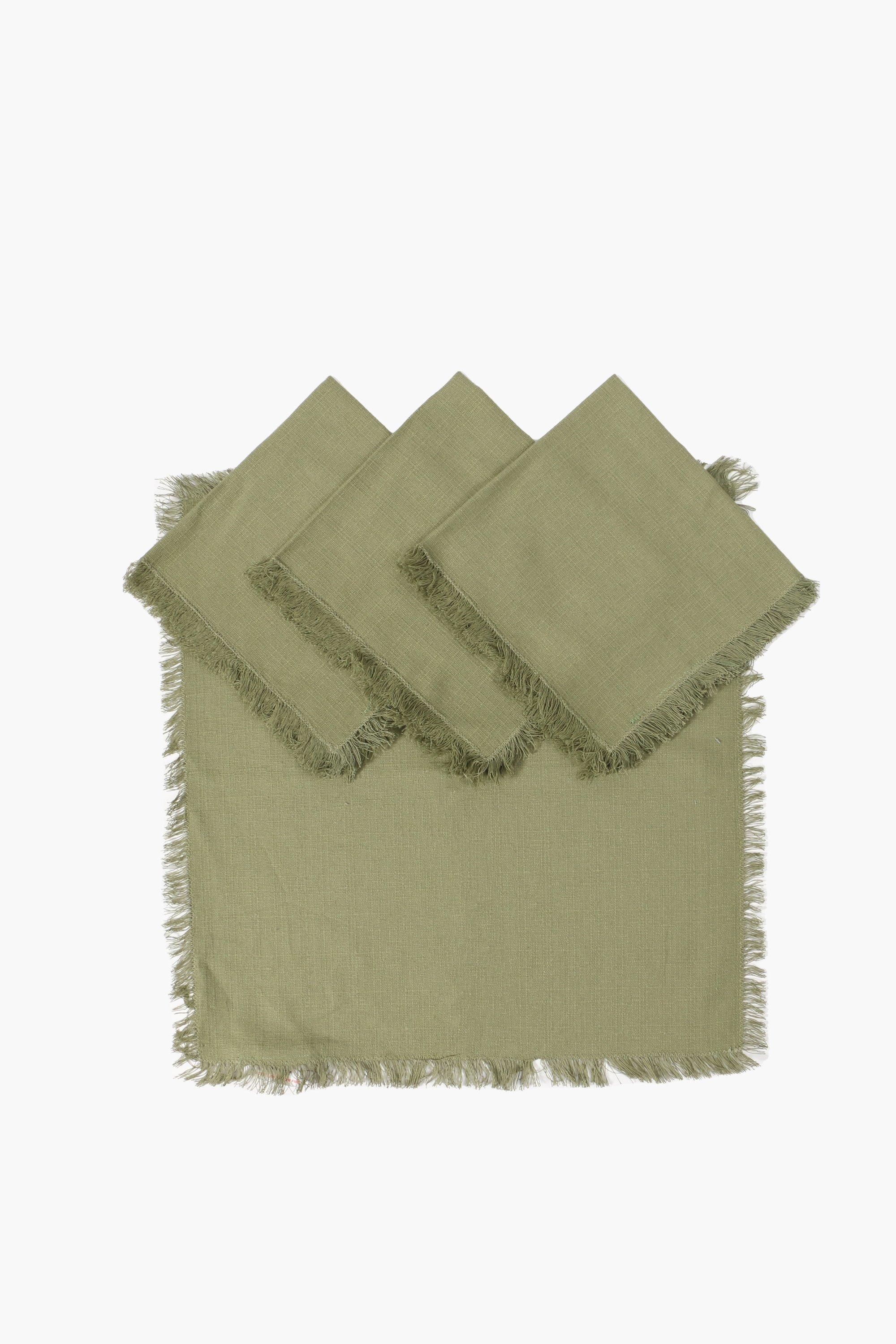 4 Pack Cotton Fringe Napkins