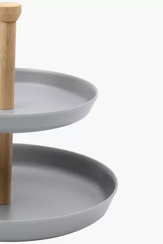 2 Tier Bamboo Cake Stand
