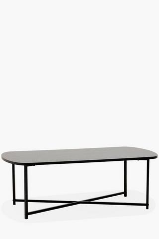 Metal And Wood Rectangular Coffee Table