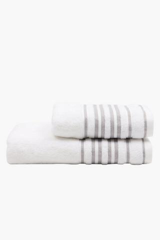 Linen Textured Border Cotton Bath Towel