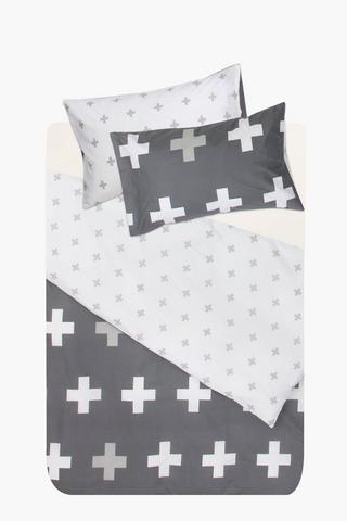 Cotton Crosses Reversible Duvet Cover Set
