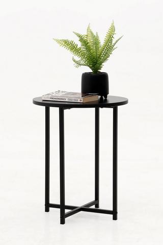 Metal And Wood Side Table