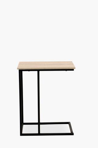 Metal And Wood U Shaped Side Tables