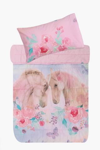 Polycotton Rosie Horse Reversible Comforter Set