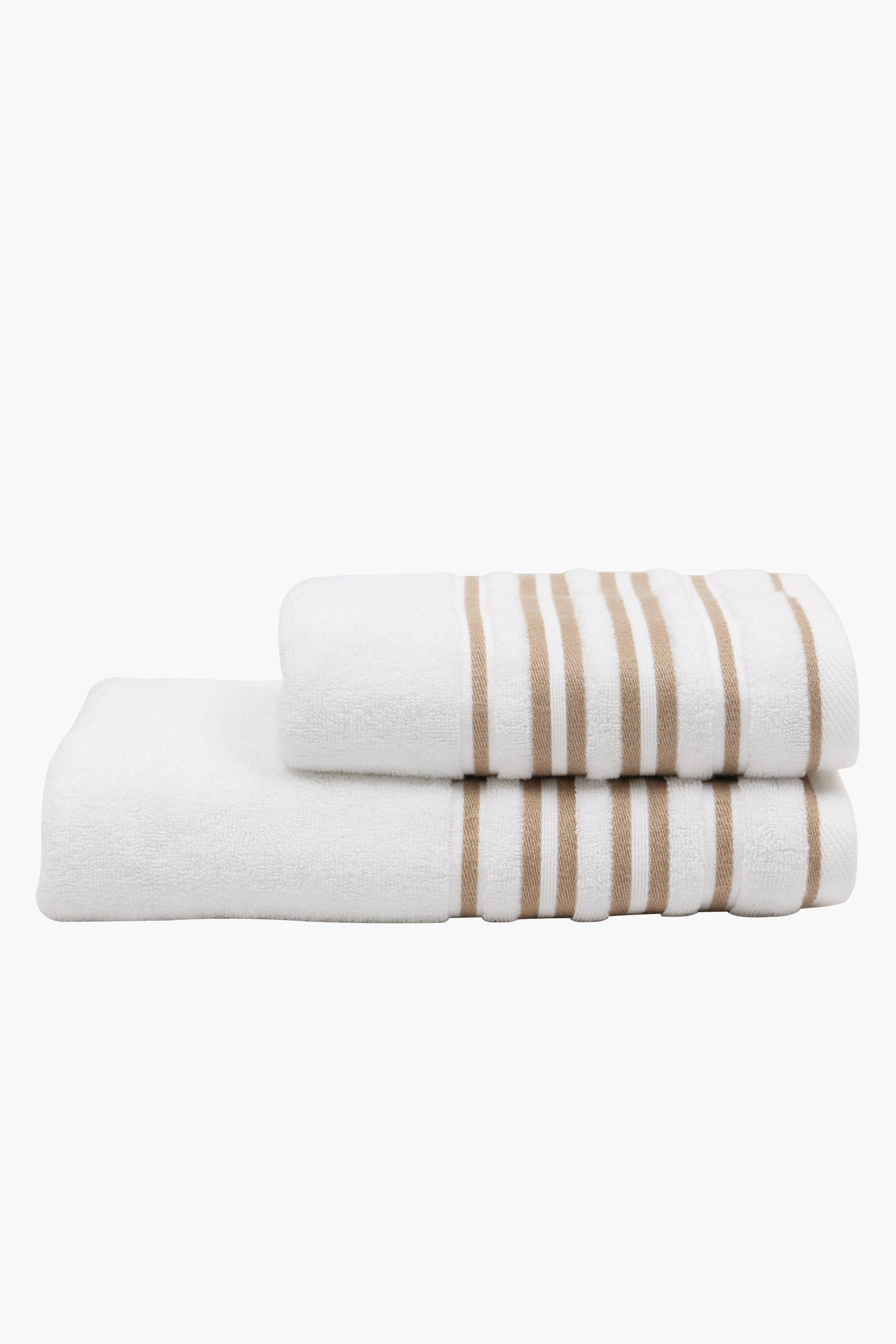 Linen Textured Border Cotton Hand Towel