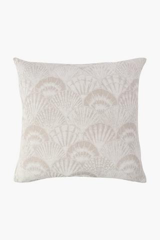 Jacquard Lagoon Shell Scatter Cushion, 60x60cm