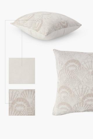 Jacquard Lagoon Shell Scatter Cushion, 60x60cm