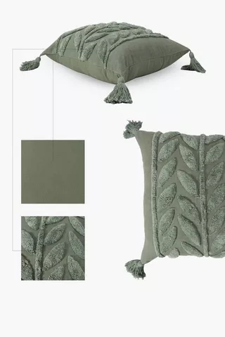Textured Leaf Scatter Cushion, 50x50cm