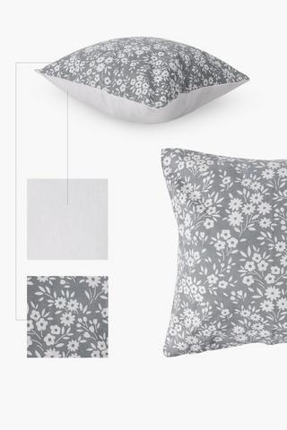 2 Pack Floral Check Scatter Cushion Covers, 45x45cm