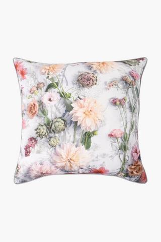 Georgia Floral Stripe Feather Scatter Cushion, 60x60cm