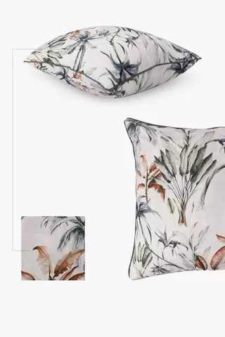 Printed Palm Leaf Feather Scatter Cushion, 60x60cm