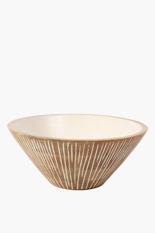 Etched Wood Salad Bowl, Large