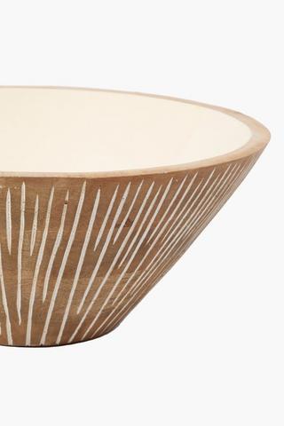 Etched Wood Salad Bowl, Large
