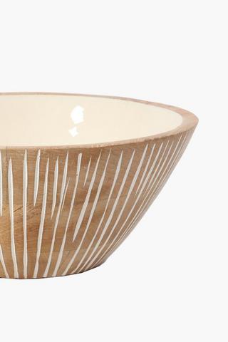 Etched Wood Salad Bowl, Medium