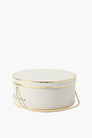 Large Gold and White Hat Box