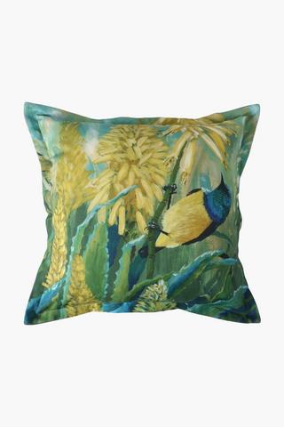 Printed Sunbird Aloe Scatter Cushion, 55x55cm