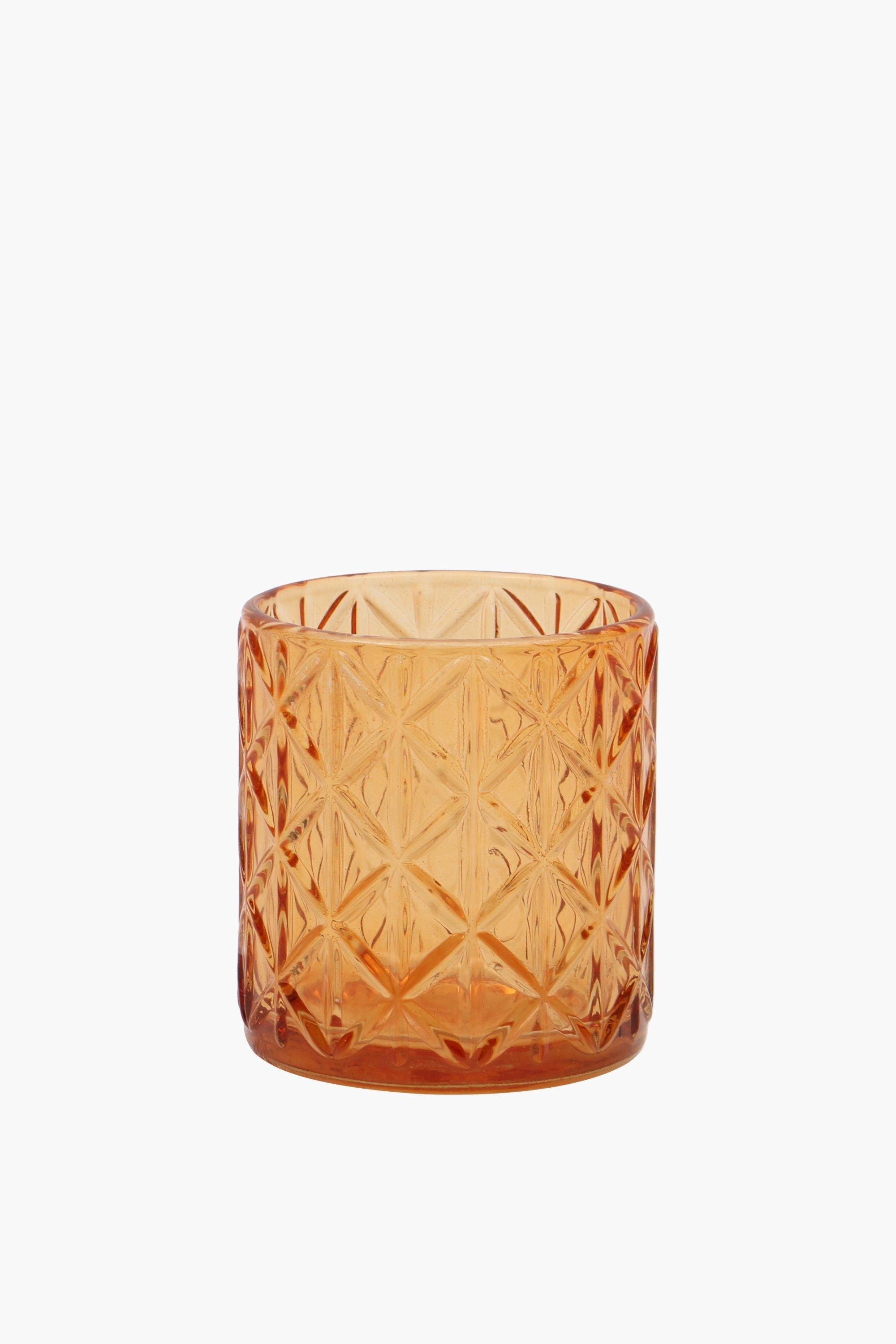 Frosted Glass Candle Holder, 7x8cm