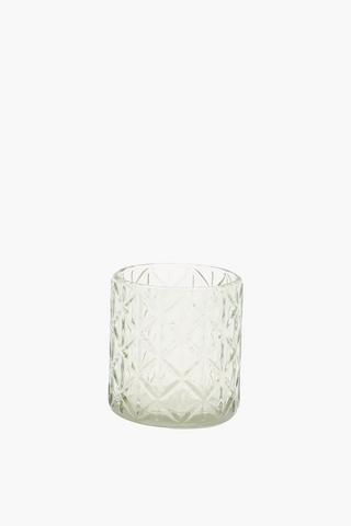 Diamond Glass Candle Holder, 7x8cm