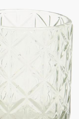 Diamond Glass Candle Holder, 7x8cm