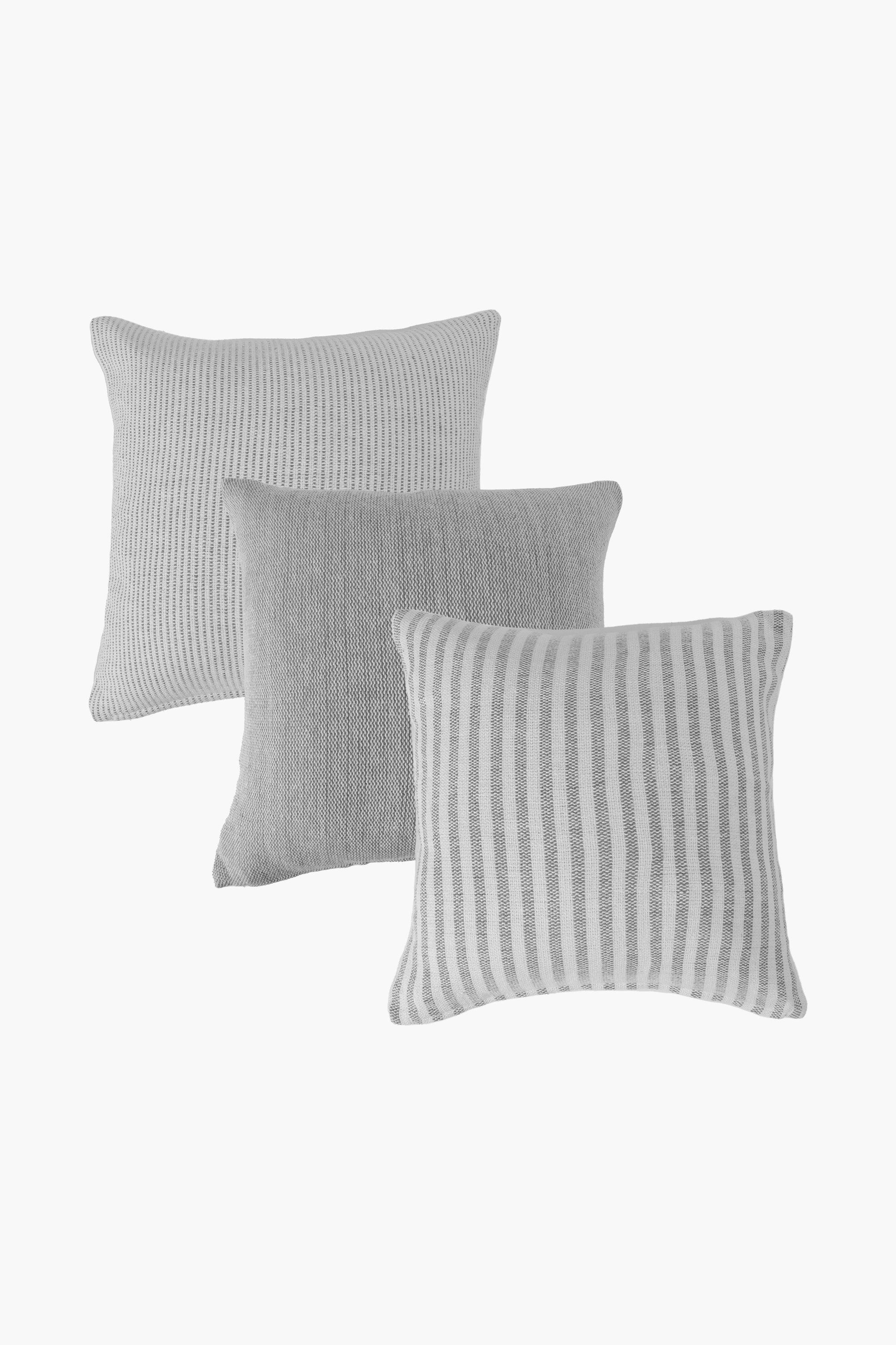 3 Pack Textured Scatter Cushion Covers, 45x45cm