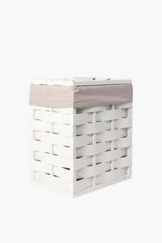 Wood Slat Laundry Basket